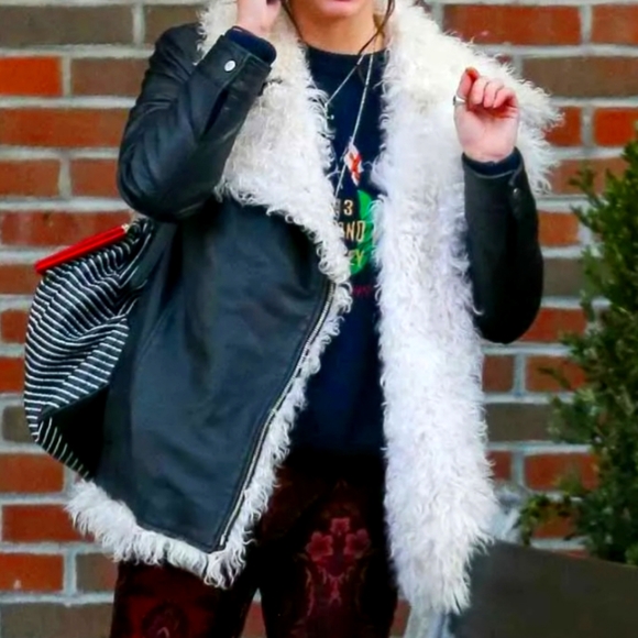 ISO (in search of) leather jacket with shaggy fur lining